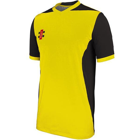 Gray Nicolls T20 Short Sleeve Junior Cricket Shirt Yellow/Black