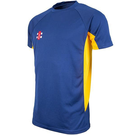 Gray-Nicolls Matrix Short Sleeve Junior Tee Shirt Navy/Gold